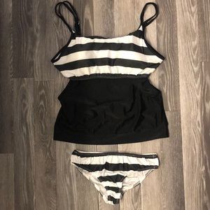 Black and white tankini